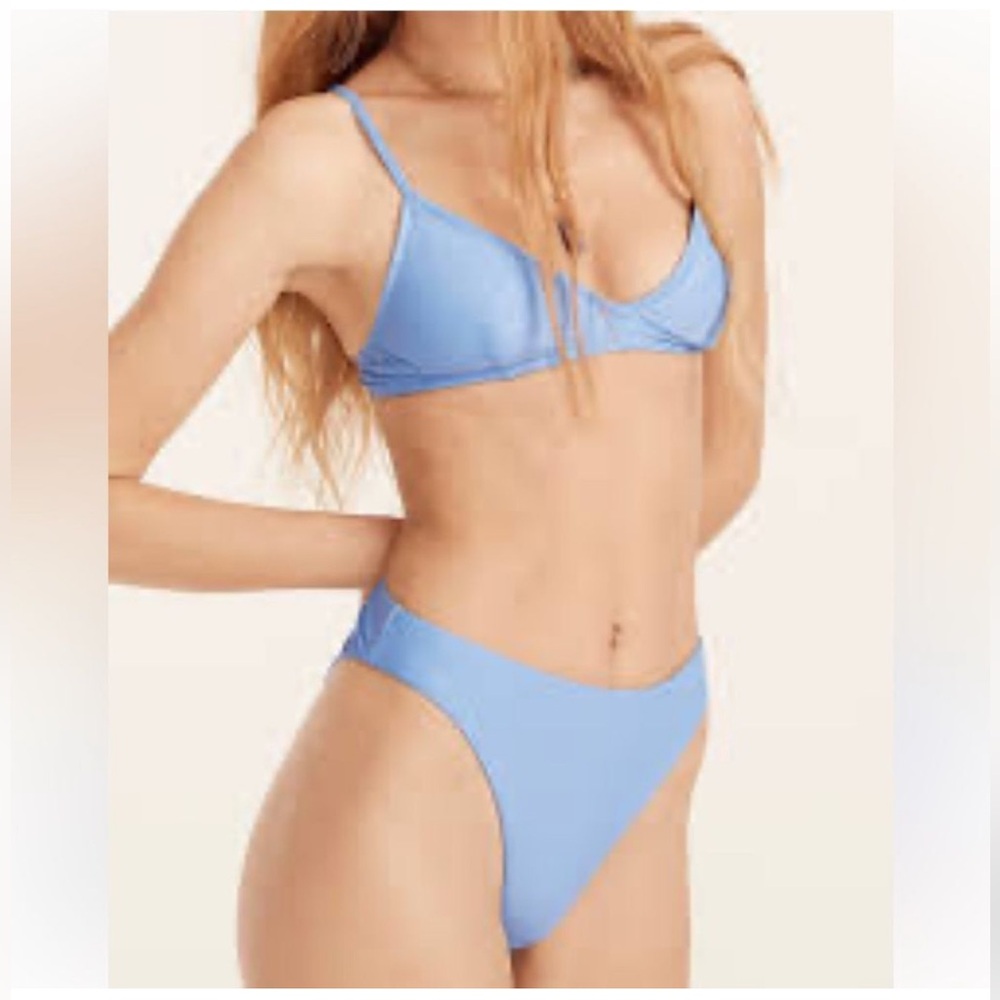 J Crew Swim M Bikini Bottom Blue BF178